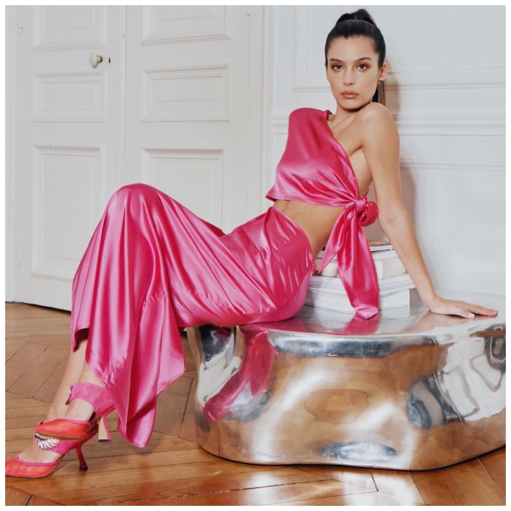 Silk Maison Pink Palace Silk Midi Dress